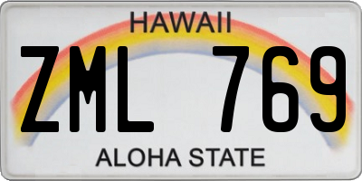 HI license plate ZML769