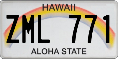 HI license plate ZML771
