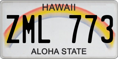 HI license plate ZML773