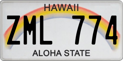 HI license plate ZML774