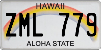 HI license plate ZML779