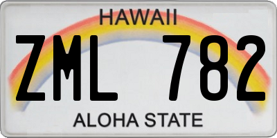 HI license plate ZML782