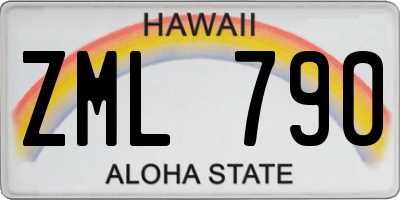 HI license plate ZML790