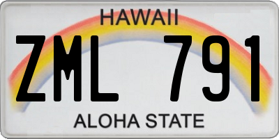 HI license plate ZML791