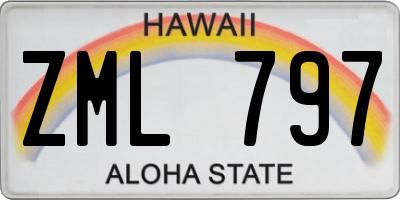 HI license plate ZML797