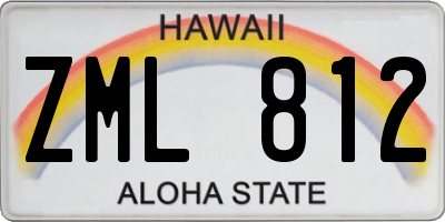 HI license plate ZML812