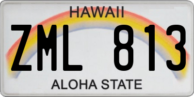HI license plate ZML813