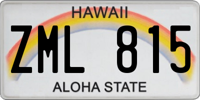 HI license plate ZML815
