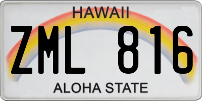 HI license plate ZML816