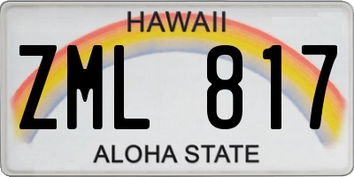 HI license plate ZML817