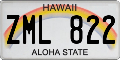 HI license plate ZML822