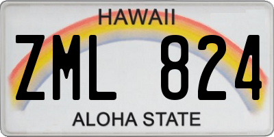 HI license plate ZML824