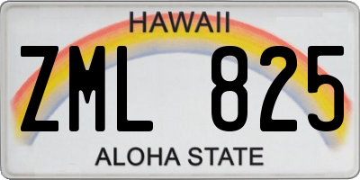 HI license plate ZML825