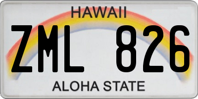 HI license plate ZML826