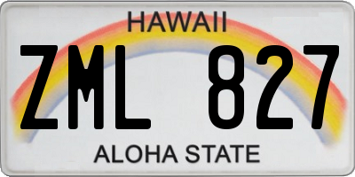 HI license plate ZML827