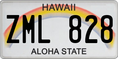HI license plate ZML828