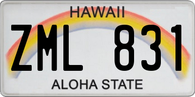 HI license plate ZML831