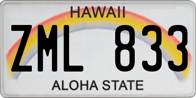 HI license plate ZML833
