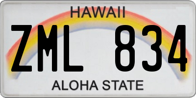 HI license plate ZML834