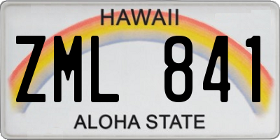 HI license plate ZML841