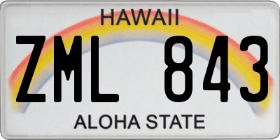 HI license plate ZML843