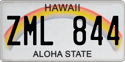 HI license plate ZML844