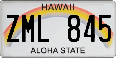 HI license plate ZML845