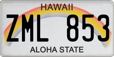 HI license plate ZML853
