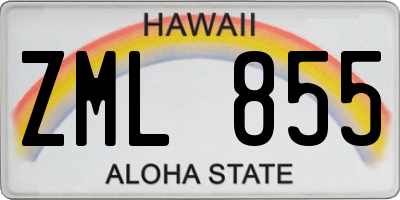 HI license plate ZML855