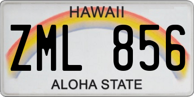HI license plate ZML856