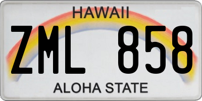 HI license plate ZML858