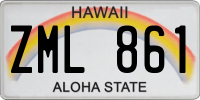 HI license plate ZML861