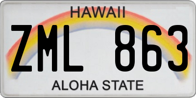 HI license plate ZML863