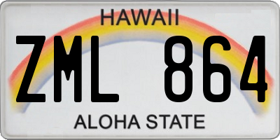 HI license plate ZML864
