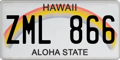 HI license plate ZML866