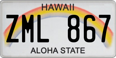 HI license plate ZML867