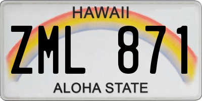 HI license plate ZML871
