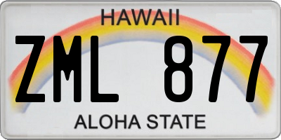 HI license plate ZML877