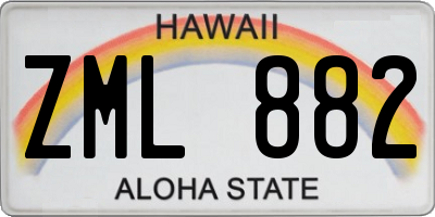 HI license plate ZML882