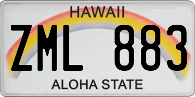 HI license plate ZML883