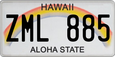 HI license plate ZML885