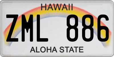 HI license plate ZML886