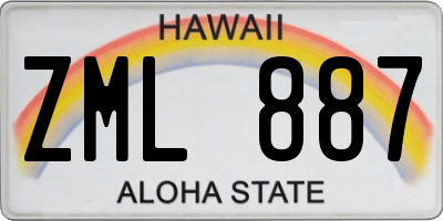 HI license plate ZML887