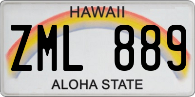 HI license plate ZML889