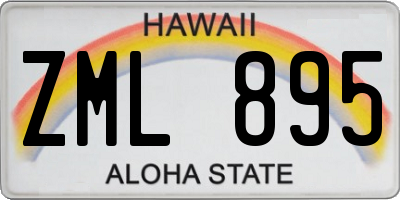 HI license plate ZML895