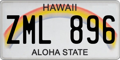 HI license plate ZML896