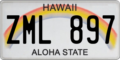 HI license plate ZML897