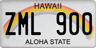 HI license plate ZML900