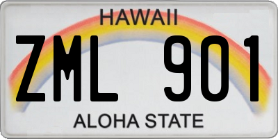 HI license plate ZML901
