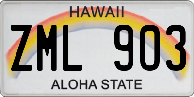 HI license plate ZML903